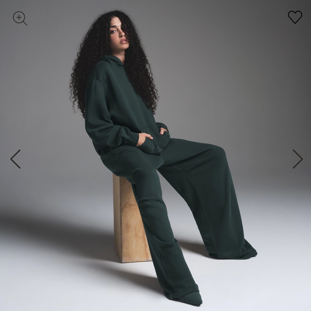 Skims Vintage Fleece Oversized Hoodie Cypress Small